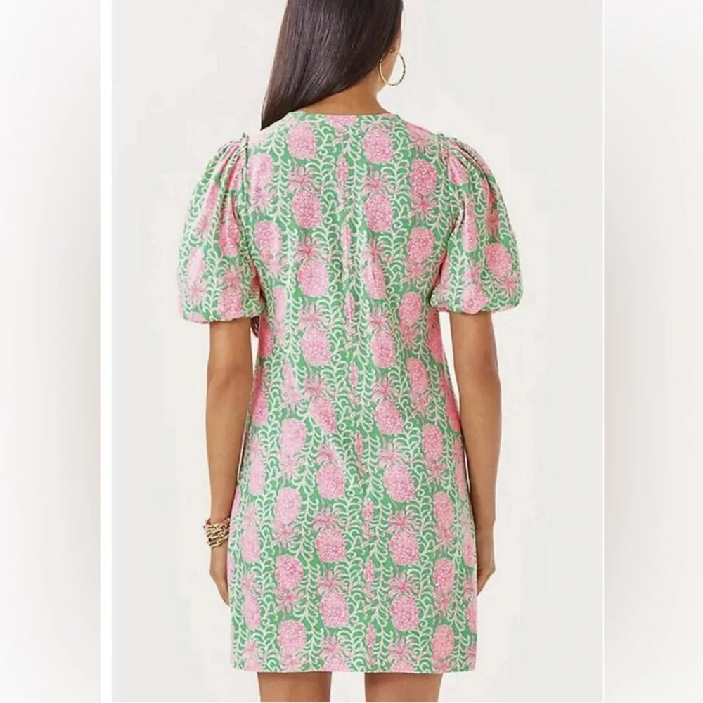 Lilly Pulitzer Pineapple Pink And Green Mercer Dress Size Large - Picture 3 of 11